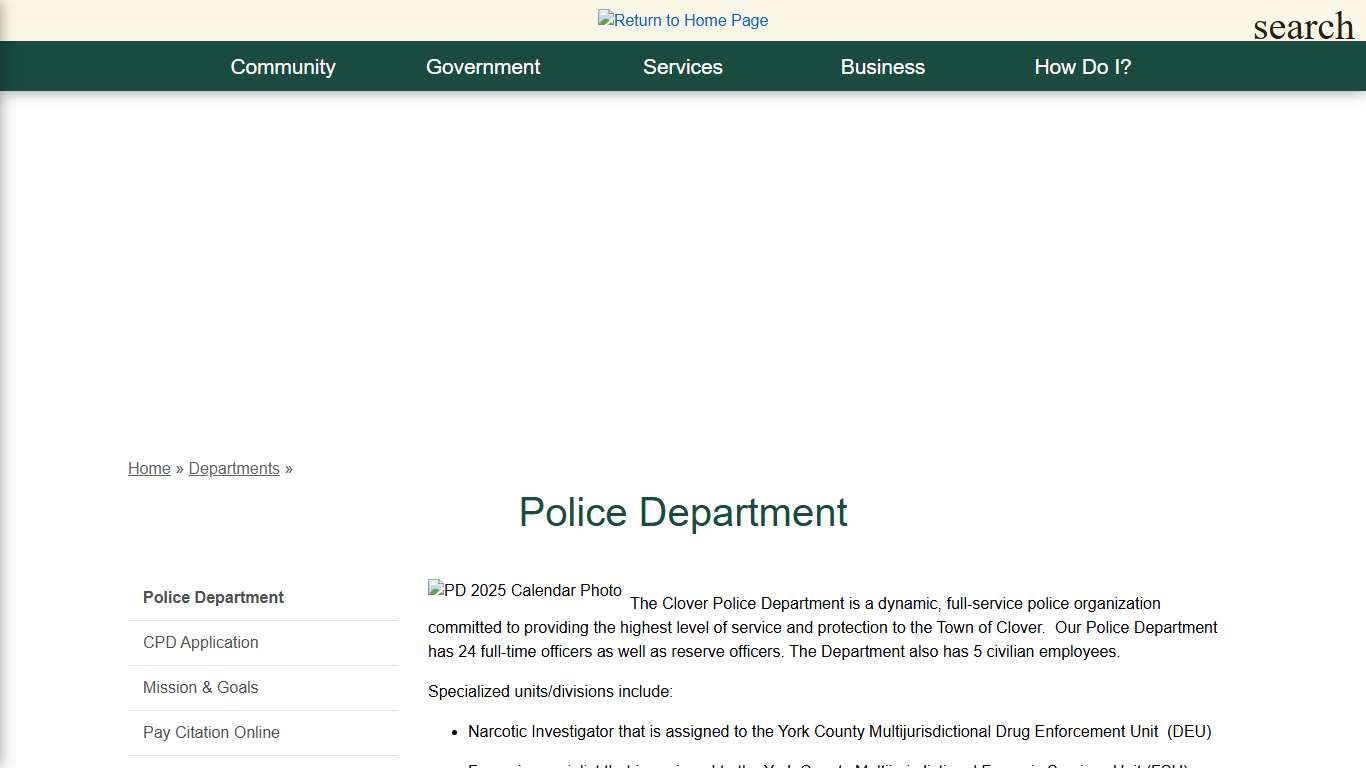 Police Department - Clover SC