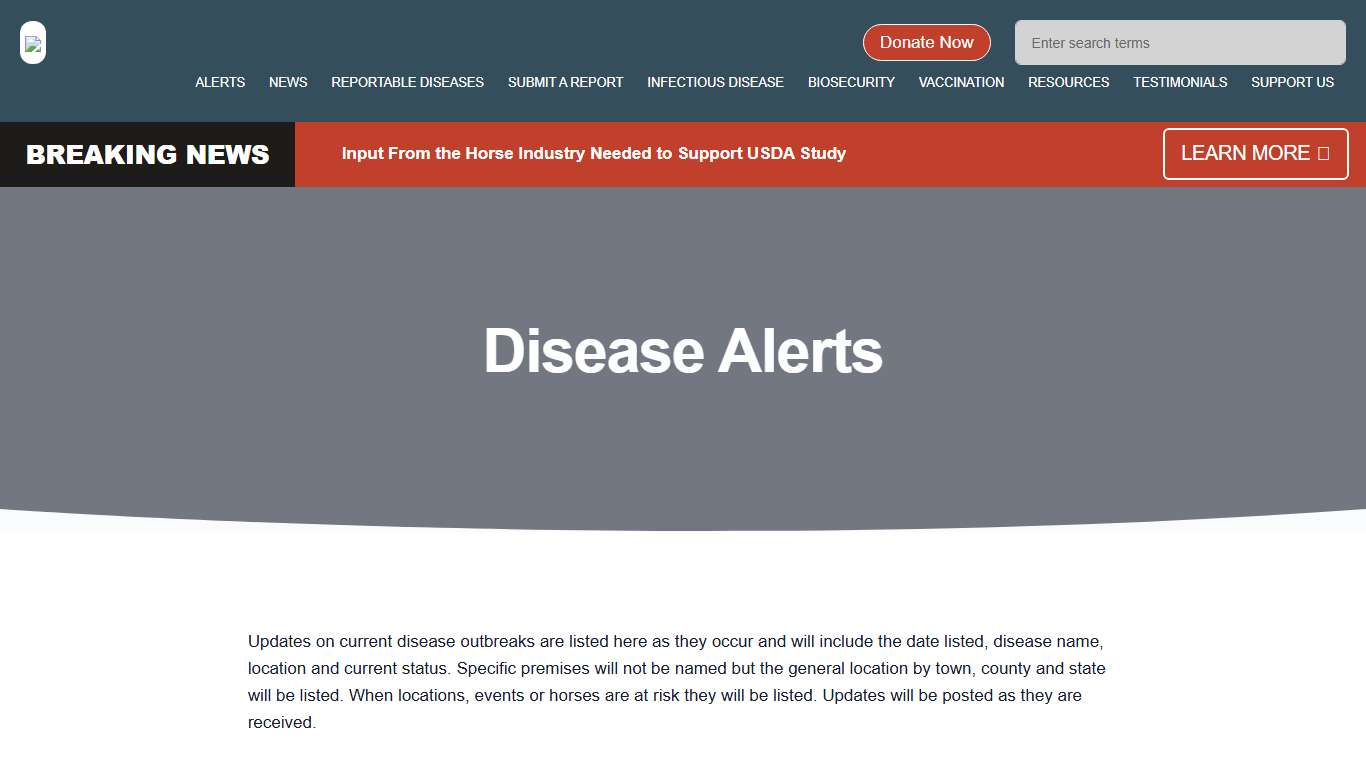 Outbreaks Equine Disease Communication Center